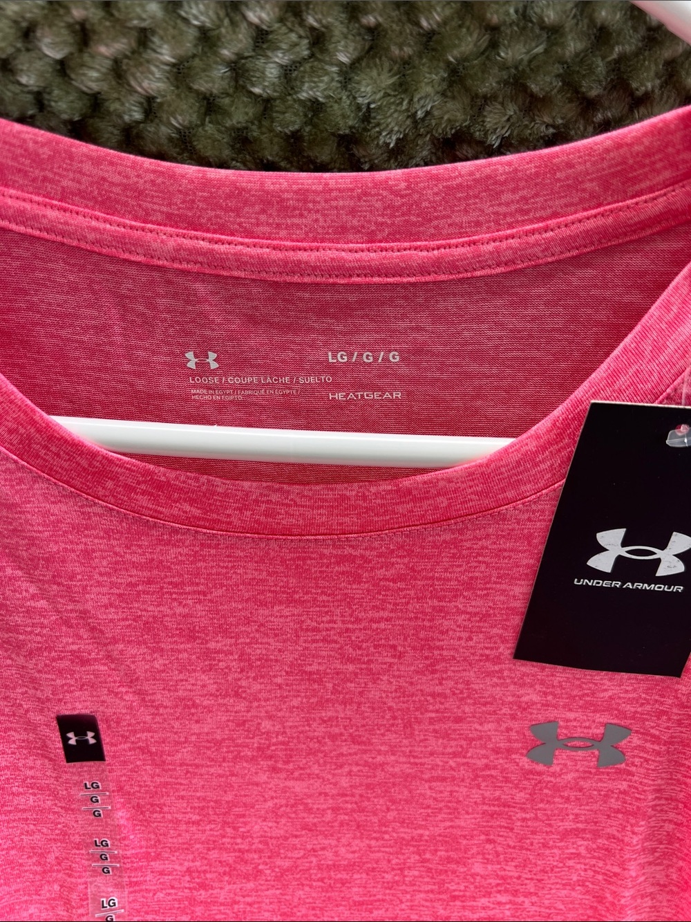 Large Under Armour Heather Pink Short Sleeve Women's Performance Tee - Picture 3 of 5